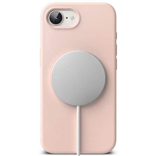 Ringke iPhone 16/iPhone 17 kuori silikoni magneetti vaaleanpunainen hiekka