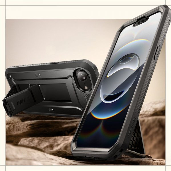 Supcase iPhone 16e/iPhone 17e Suojakuori UB Pro Musta