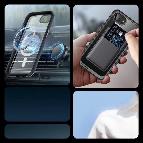 Supcase iPhone 16e/iPhone 17e -kotelo UB Mag, musta