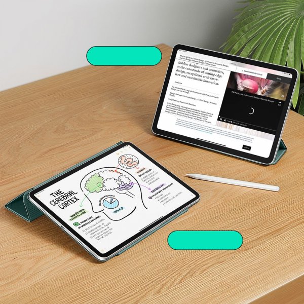 ESR iPad Pro 12.9 (sukupolvi 4/5/6)/iPad Air 13 (M2/M3/M4) Rebound Magnetic -suojakotelo, vihreä