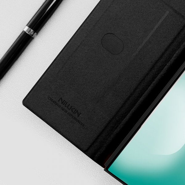 Nillkin Samsung Galaxy Z Fold 7 Kotelo Qin Pro Nahka Musta