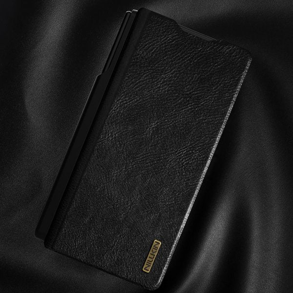 Nillkin Samsung Galaxy Z Fold 7 Kotelo Qin Pro Nahka Musta