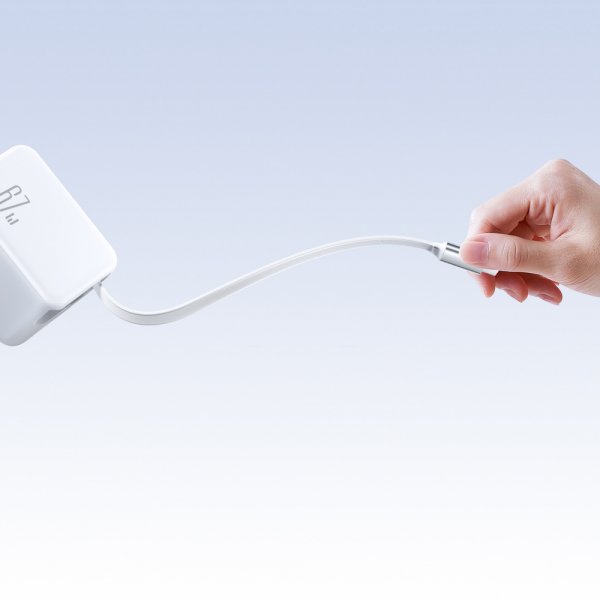 Joyroom 67W Seinälaturi sisäänrakennetulla USB-C-kaapelilla ja USB-C-liitännällä, valkoinen