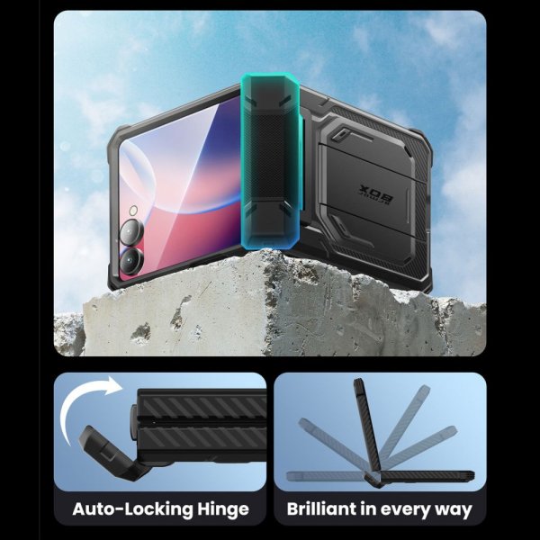 Supcase Samsung Galaxy Z Flip 7 Kuori ArmorBox Musta