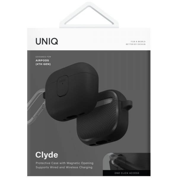 UNIQ AirPods 4 -kuori Clyde Musta