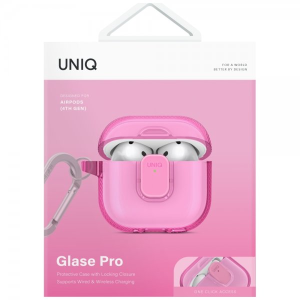 UNIQ AirPods 4 Suojakuori Glase Pro Rose