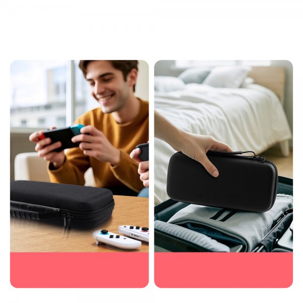 Dux Ducis Nintendo Switch 2 -kantolaukku, jossa kahva ja pelisäilytystila, musta