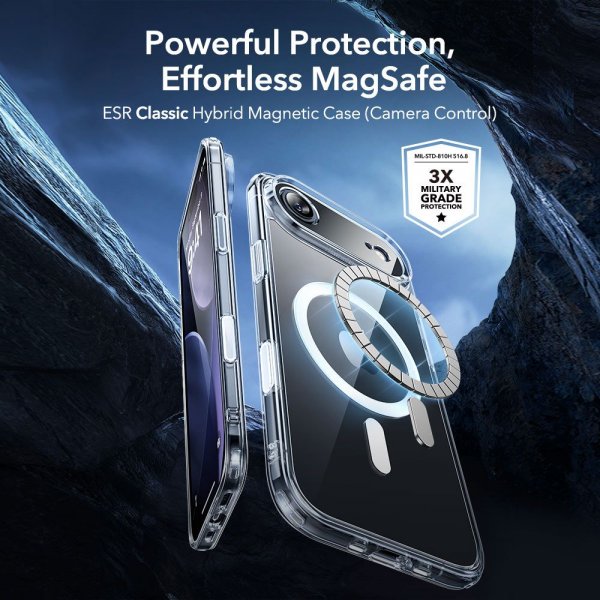 ESR iPhone Air -kuori ja -näytönsuoja Classic Hybrid MagSafe Set Läpinäkyvä