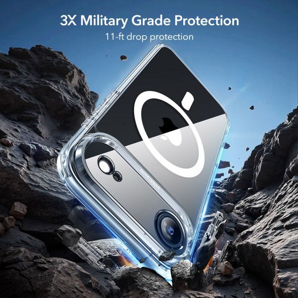 ESR iPhone Air -kuori ja -näytönsuoja Classic Hybrid MagSafe Set Läpinäkyvä