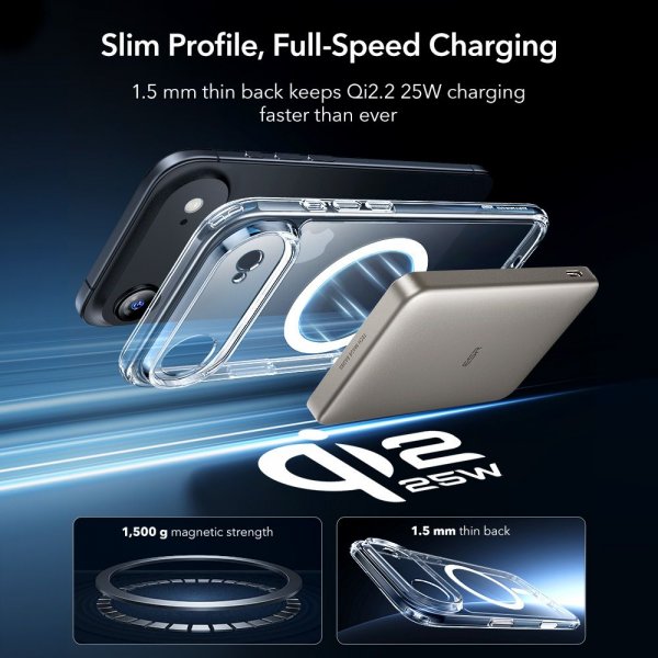 ESR iPhone Air -kuori ja -näytönsuoja Classic Hybrid MagSafe Set Läpinäkyvä