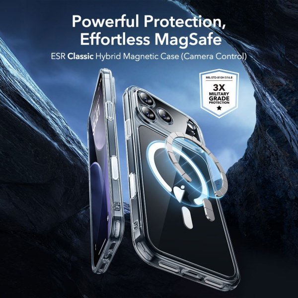 ESR iPhone 17 Pro -kuori ja näytönsuoja Classic Hybrid MagSafe Set läpinäkyvä