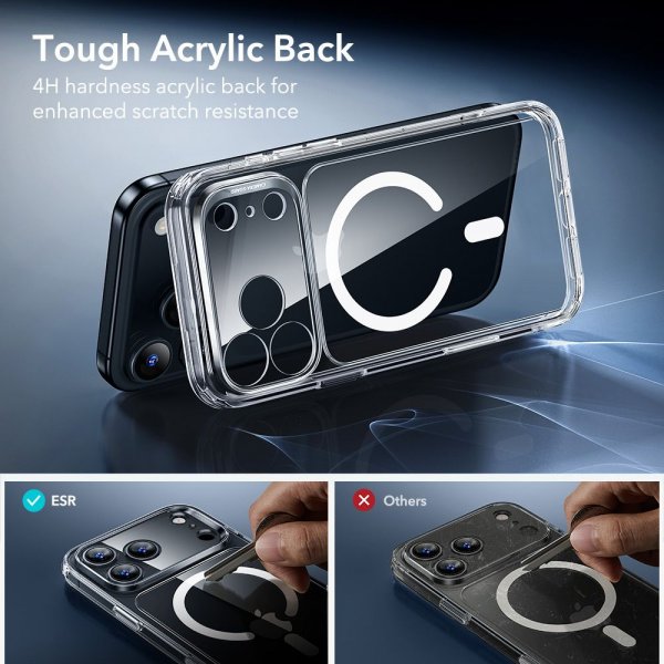 ESR iPhone 17 Pro Max -kuori ja näytönsuoja Classic Hybrid MagSafe Set Transparent