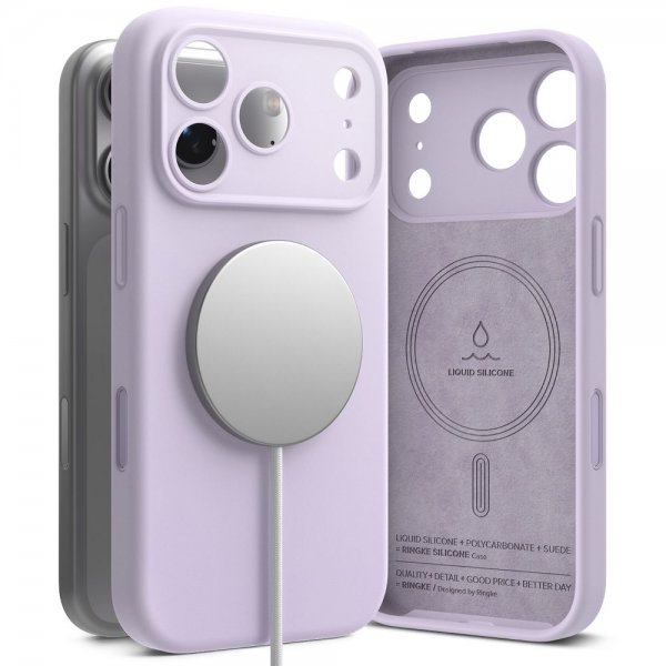 Ringke iPhone 17 Pro Max -kuori silikoninen magneettinen violetti