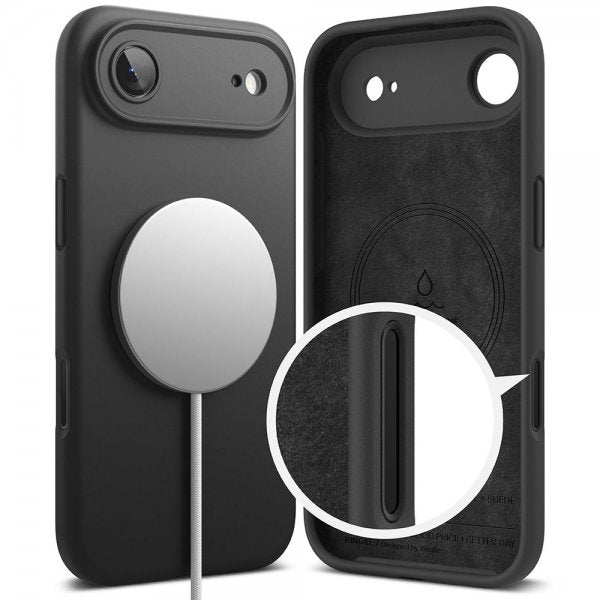 Ringke iPhone Air -silikonikuori magneettikiinnityksellä, musta