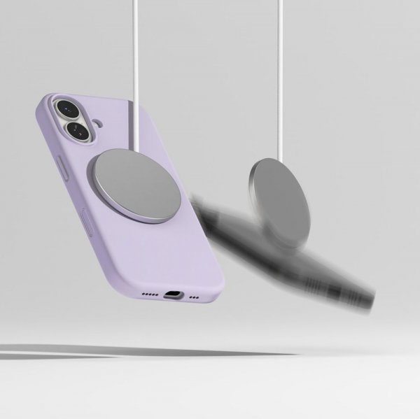 Ringke iPhone 17 -silikonisuojakuori, magneettinen, violetti