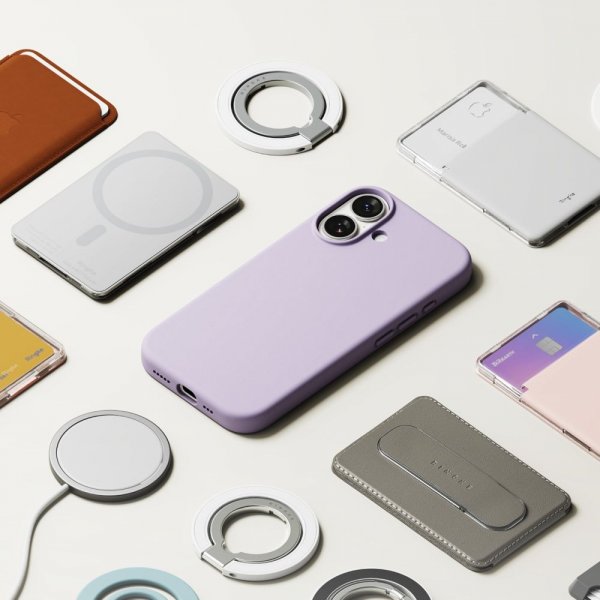 Ringke iPhone 17 -silikonisuojakuori, magneettinen, violetti