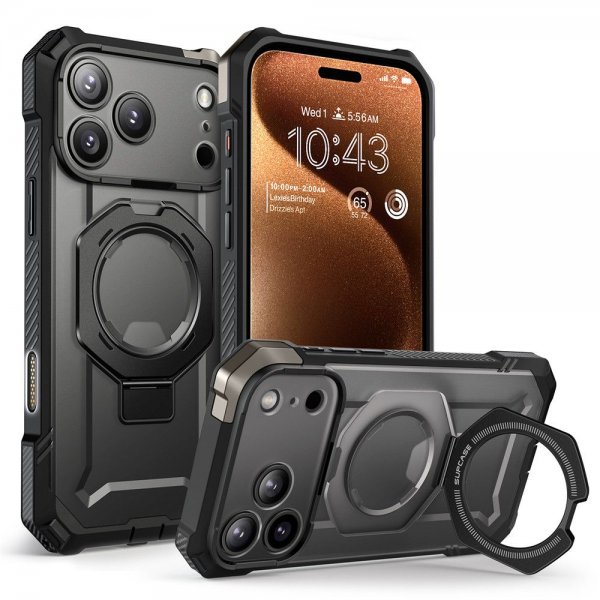 Supcase iPhone 17 Pro kuori UB Grip MagSafe Musta