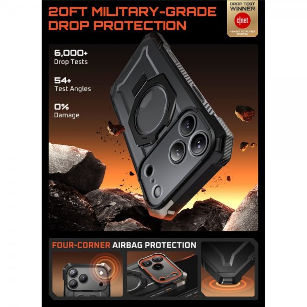 Supcase iPhone 17 Pro kuori UB Grip MagSafe Musta