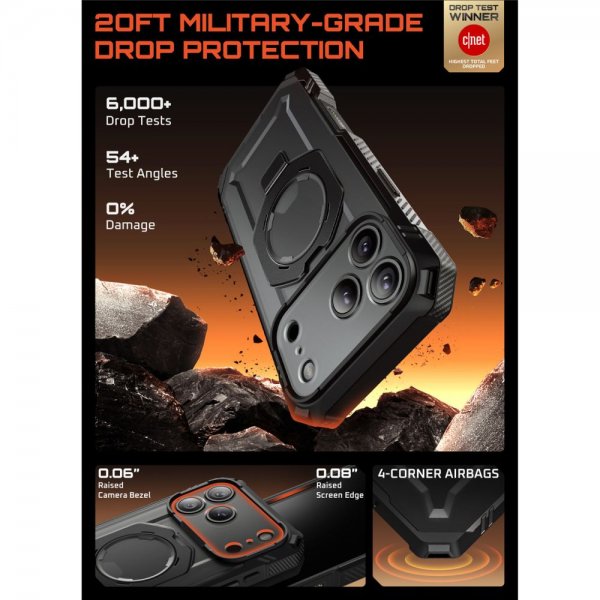 Supcase iPhone 17 Pro -kuori UB Grip Pro MagSafe, musta