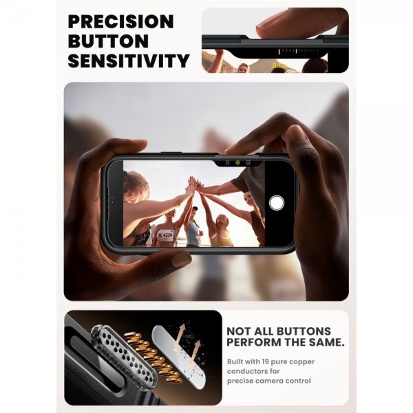 Supcase iPhone 17 Pro -suojakuori Ares Flip MagSafe Musta