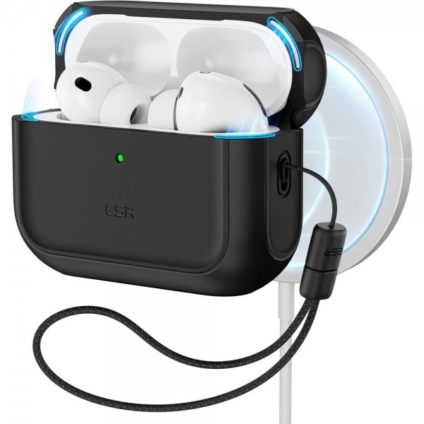 ESR AirPods Pro 3 -kuoret Orbit Hybrid HaloLock, musta