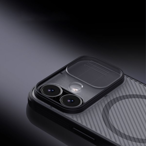 Nillkin iPhone 17 -suojakuori CamShield Pro MagSafe läpinäkyvä musta