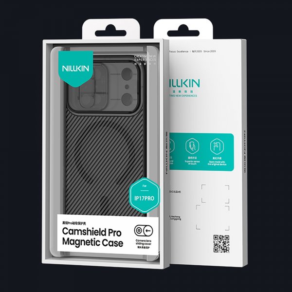 Nillkin iPhone 17 Pro CamShield Pro MagSafe Läpinäkyvä Musta Kuori