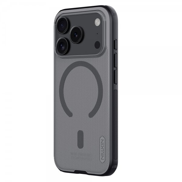 Nillkin iPhone 17 Pro -kuori Super Frosted Shield Pro MagSafe, läpinäkyvä musta
