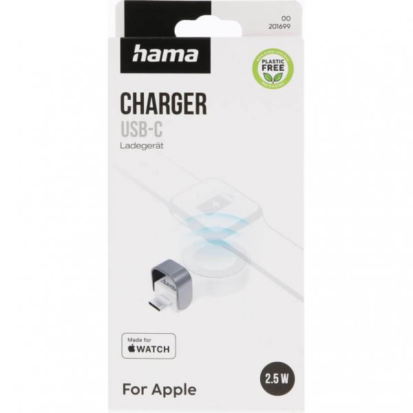 Hama Apple Watch -laturi USB-C-liittimellä, valkoinen