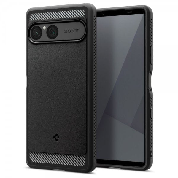 Spigen Sony Xperia 10 VII -suojakuori, Rugged Armor, mattamusta