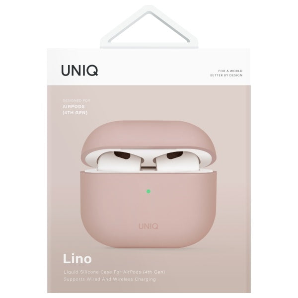 UNIQ AirPods 4 Suojakuori Lino Roosa