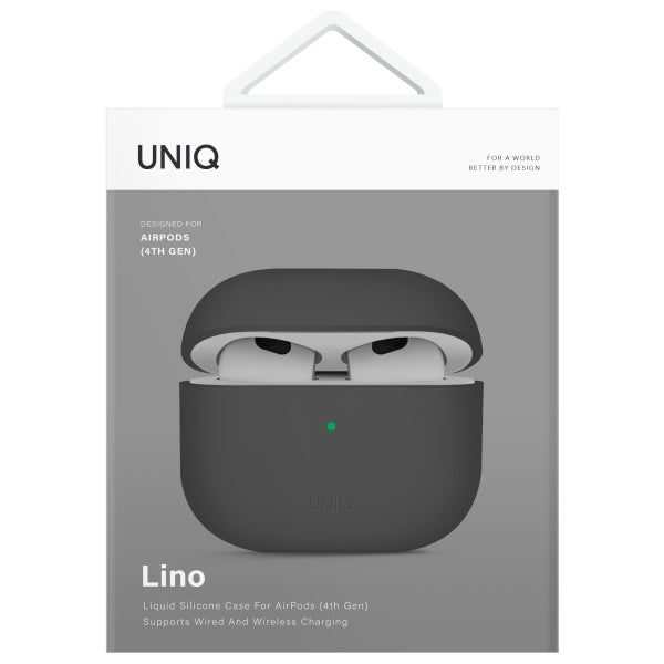 UNIQ AirPods 4 Suojakuori Lino Harmaa