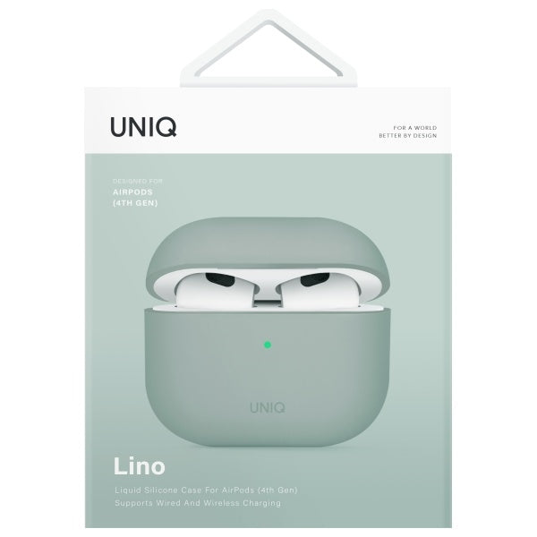 UNIQ AirPods 4 Suojakuori Lino Vihreä