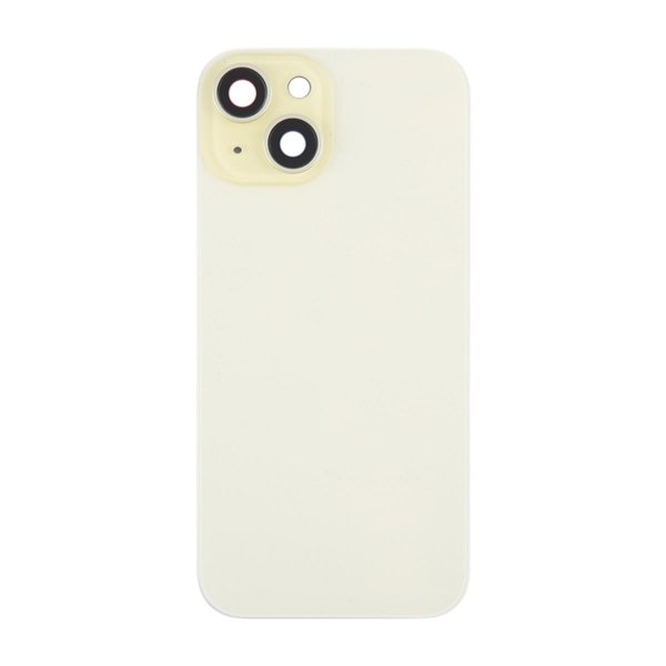 iPhone 15 Plus Takaosa Lasi Magneetilla ja Kameralinssillä - Keltainen