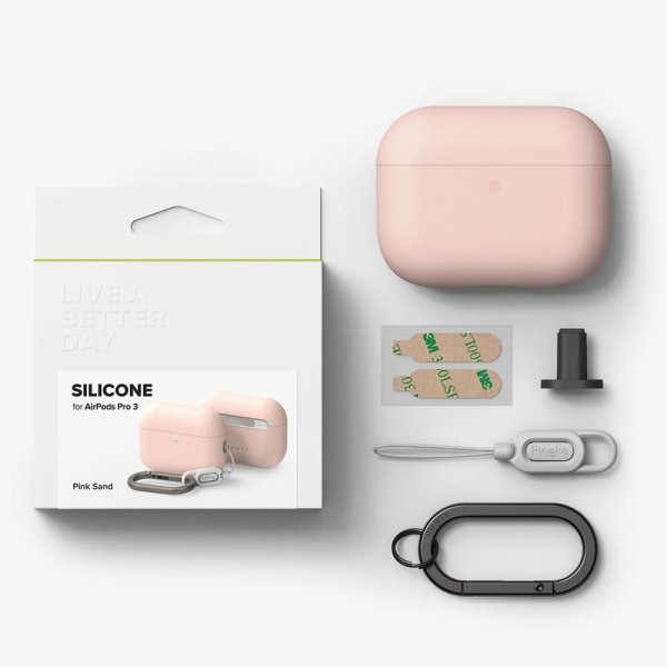 Ringke AirPods Pro 3 Silikonikuori Pink Sand