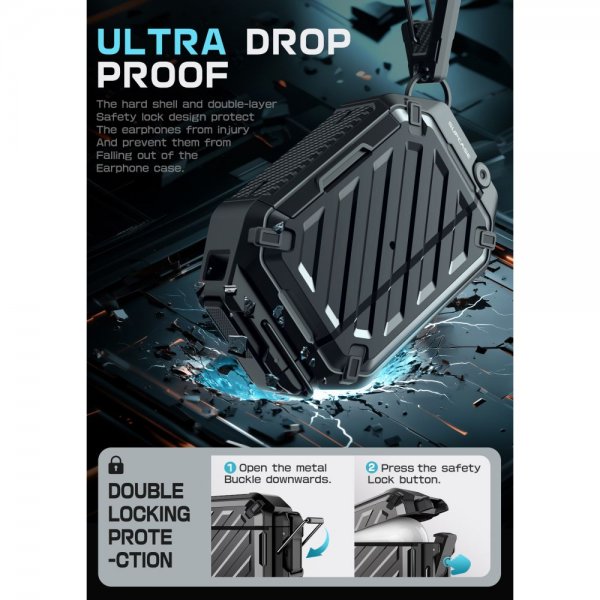 Supcase AirPods Pro 3 -kuoret UB Pro MagSafe, musta