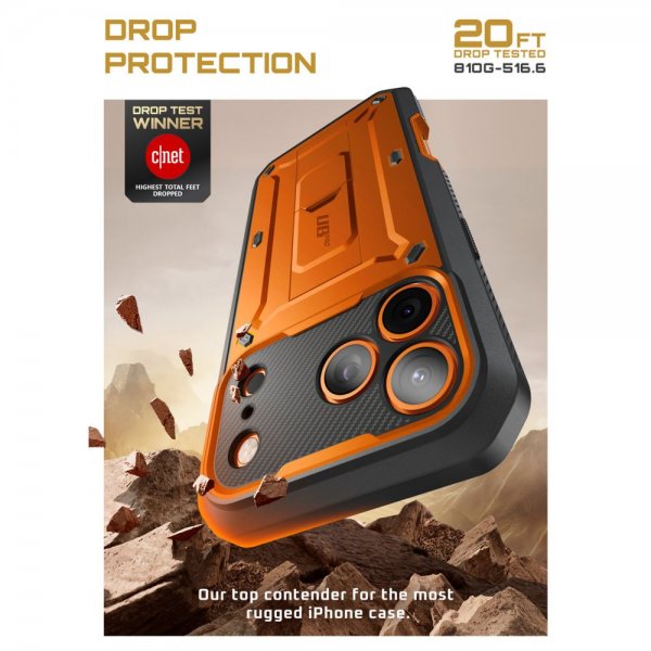 Supcase iPhone 17 Pro Max -suojakuori UB Pro, oranssi
