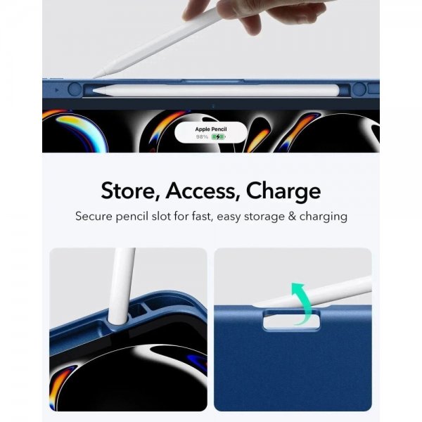ESR iPad Pro 13 (M4/M5) Foliosuojakuori Hybrid Sininen