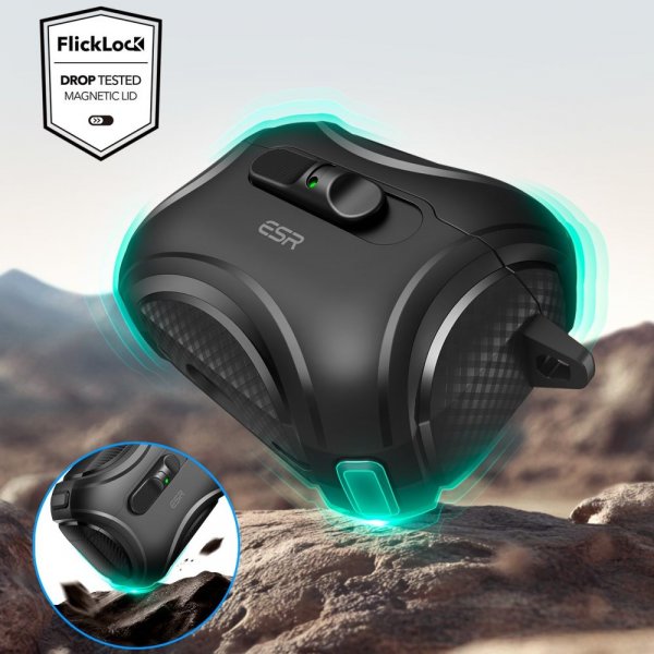 ESR AirPods Pro 3 -kuoret Cyber FlickLock MagSafe, musta
