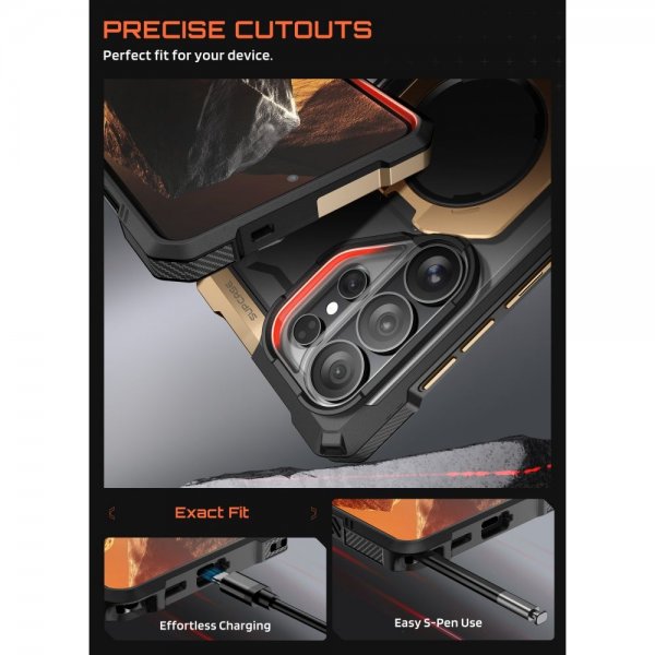 Supcase Samsung Galaxy S26 Ultra -suojakuori UB Grip MagSafe musta-kulta