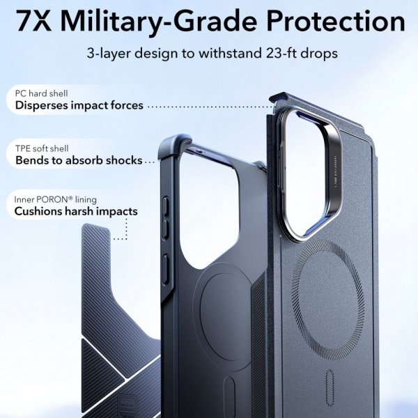 ESR Samsung Galaxy S26 Ultra Kuori Cyber Tough Kickstand MagSafe Musta
