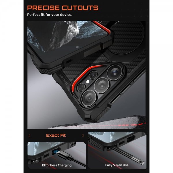 Supcase Samsung Galaxy S26 Ultra -suojakuori UB Grip MagSafe Aramid Musta