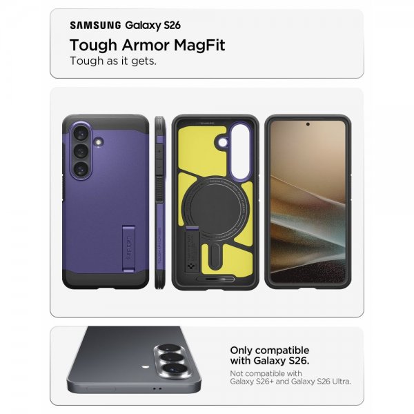 Spigen Samsung Galaxy S26 -suojakuori Tough Armor MagFit Ash Violet