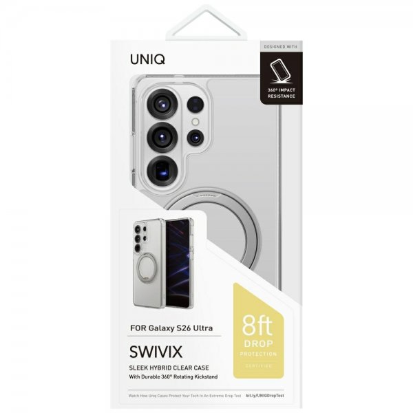 UNIQ Samsung Galaxy S26 Ultra -suojakuori Swivix Läpinäkyvä
