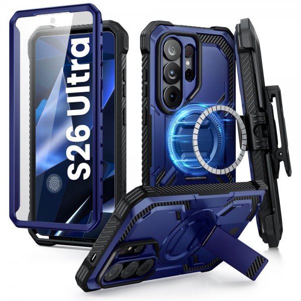 Supcase Samsung Galaxy S26 Ultra Kuori ArmorBox Clip MagSafe Sininen