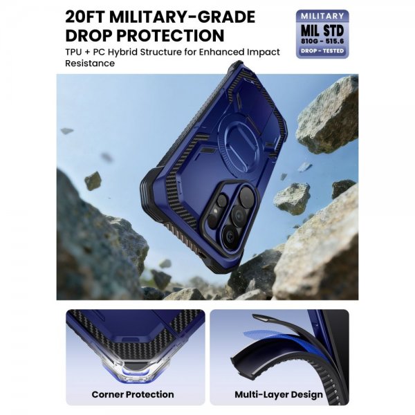 Supcase Samsung Galaxy S26 Ultra Kuori ArmorBox Clip MagSafe Sininen
