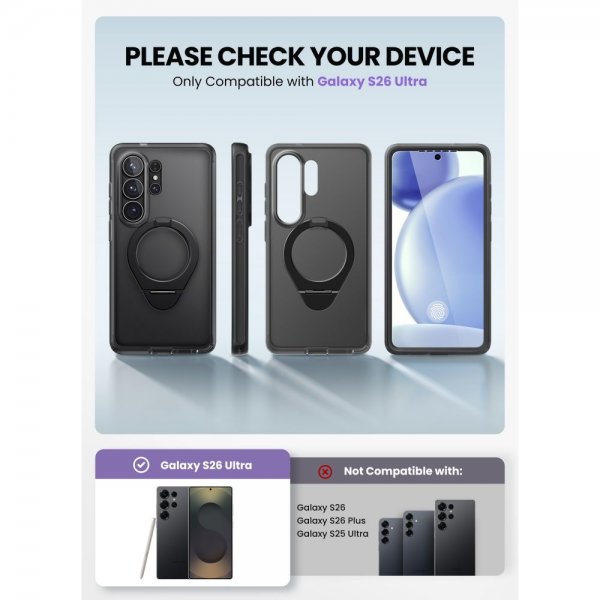 Supcase Samsung Galaxy S26 Ultra Kuori Cosmo MagSafe Musta