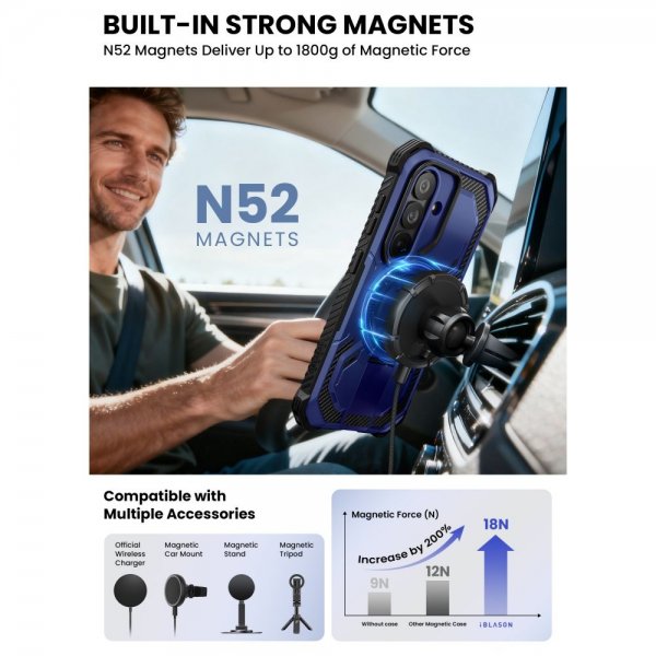 Supcase Samsung Galaxy S26 Kuori ArmorBox MagSafe Sininen