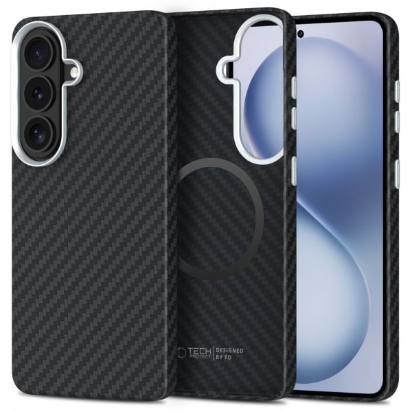 Tech-Protect Samsung Galaxy S26 Kuori Ion Carbon MagSafe Musta