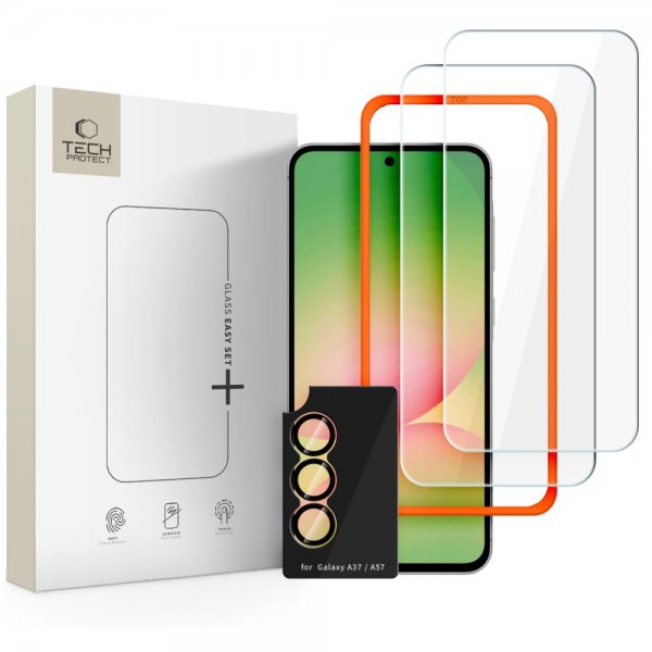 Tech-Protect Samsung Galaxy A57 näytönsuoja ja kameran suoja Easy Set+ 3-pakkaus